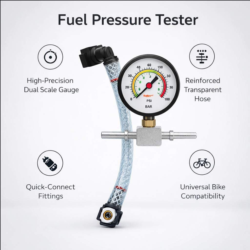 Universal Bike Fuel Pressure Tester – Accurate Fuel Pump & Injector Testing Tool thumbnail 2